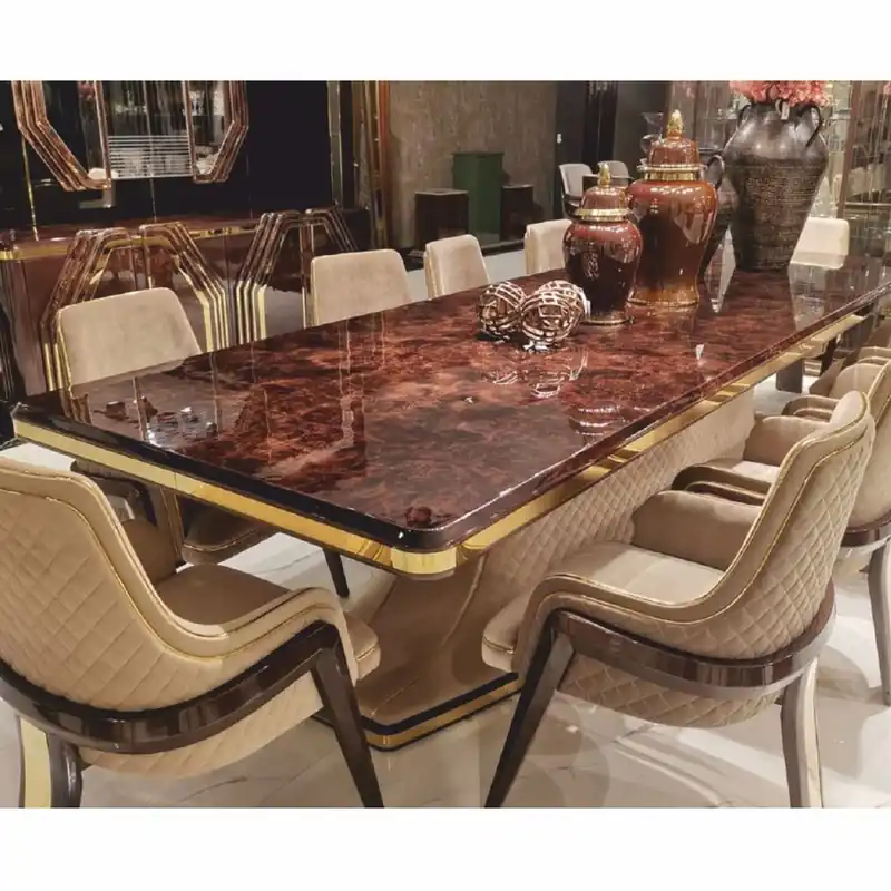 Top-Angebot Casa Padrino conjunto de comedor Art Deco de lujo - Mesa de comedor y 6 sillas de comedor con reposabrazos