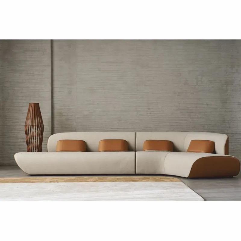 Casa Padrino sofá esquinero de lujo gris claro / marrón 402 cm - Muebles de salón y hotel Neuheit