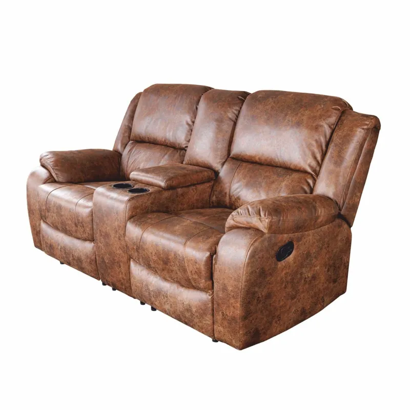 Saisonangebot Casa Padrino sillón de cine de 2 plazas de cuero artificial marrón antiguo 188 cm - Muebles de salón