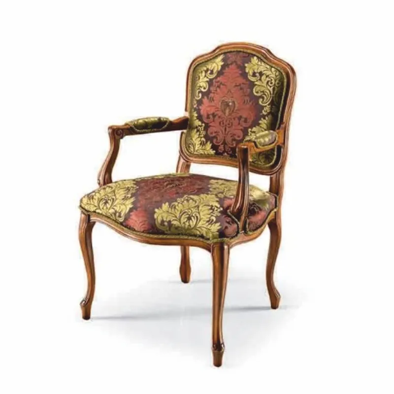 Wochenendangebot Casa Padrino Silla de Comedor Barroco de Lujo con Reposabrazos Marrón / Amarillo / Marrón - Hecho en Italia