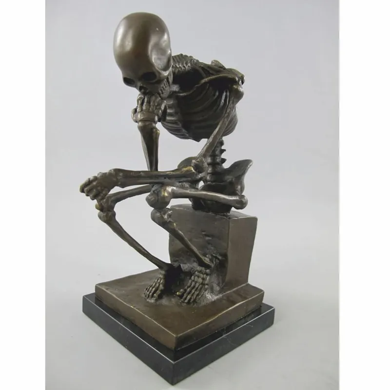 Casa Padrino escultura decorativa de bronce esqueleto bronce / negro A. 25 cm - Accesorios decorativos Sofort Bestellen