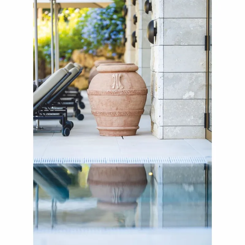 Casa Padrino Maceta Art Nouveau de Terracota Beige A. 85 cm - Hecho en Italia Neue Kollektion