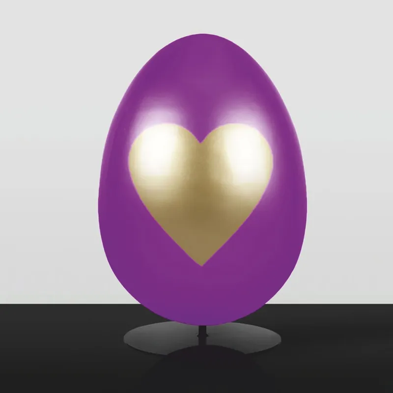 Casa Padrino huevo de pascua decorativo XXL con soporte púrpura / oro A. 75 cm - Decoración de pascua Sichere Zahlung