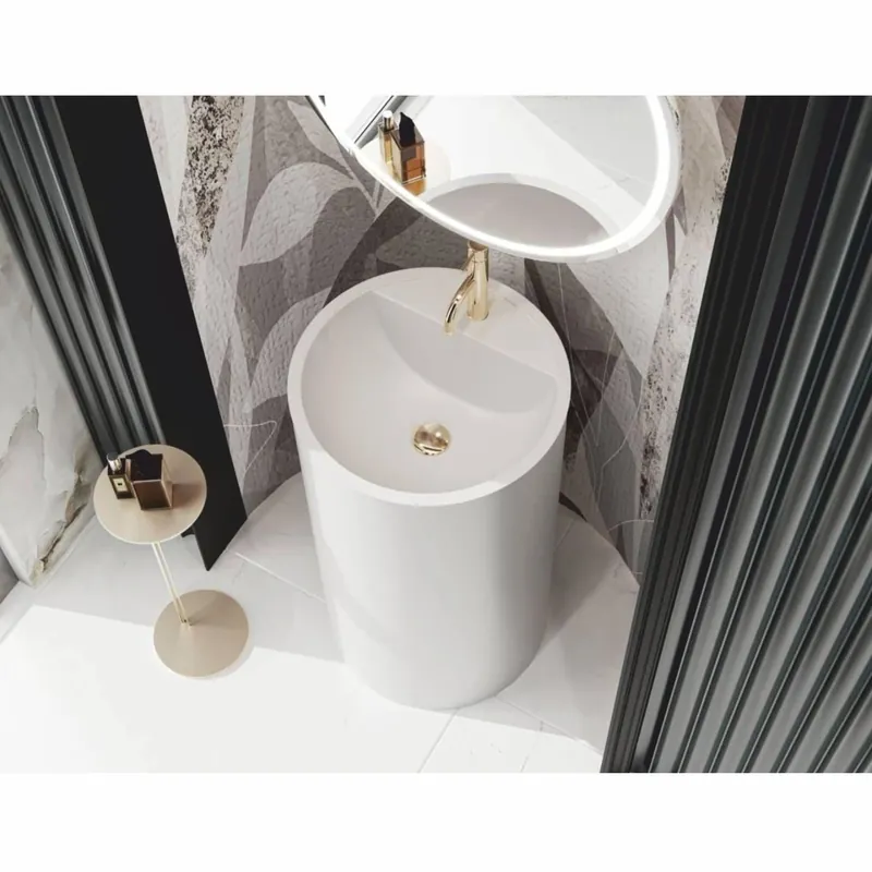 Nur Für Kurze Zeit Casa Padrino lavabo de pedestal de lujo blanco Ø 46 x A. 88 cm - Accesorios de baño