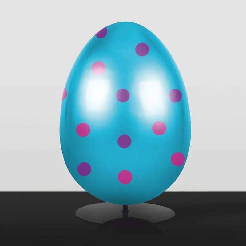 Knallerangebot Casa Padrino huevo de pascua decorativo XXL con soporte azul claro / púrpura / rosa A. 75 cm - Decoración de pascua