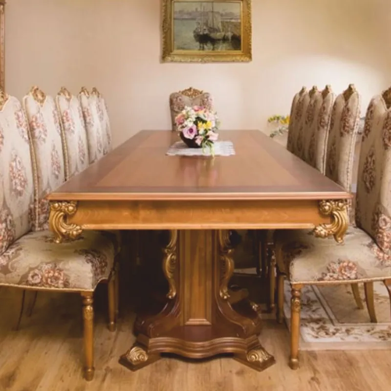 Bestseller Casa Padrino mesa de comedor barroco de lujo marrón / oro 310 cm - Muebles de comedor barrocos