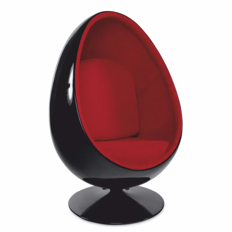 Casa Padrino sillón giratorio de lujo negro / rojo A. 133 cm - Muebles de lujo Neue Ware