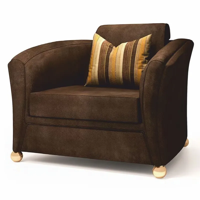 Markenprodukt Casa Padrino sillón de salón y hotel de lujo de cuero marrón oscuro / bronce- Hecho en Italia