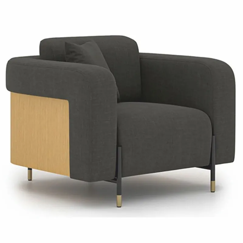 Neue Kollektion Casa Padrino sillón de lujo gris / natural / latón - Muebles de salón y hotel
