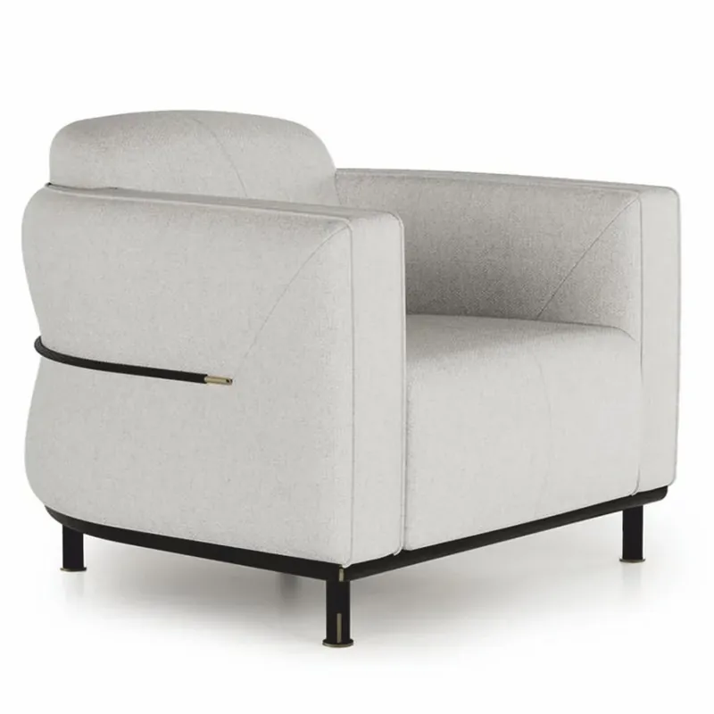 Sale Casa Padrino sillón de lujo gris claro / negro / latón - Muebles de salón y hotel