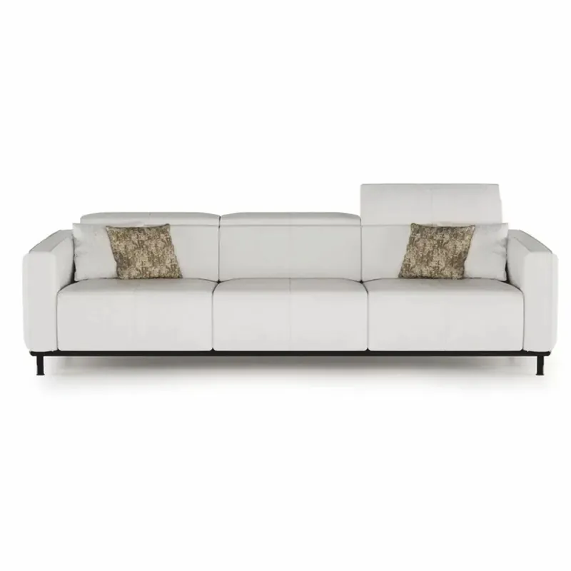 Billig Casa Padrino sofá de hotel y salón de lujo gris claro / negro / latón 260 cm - Muebles de lujo