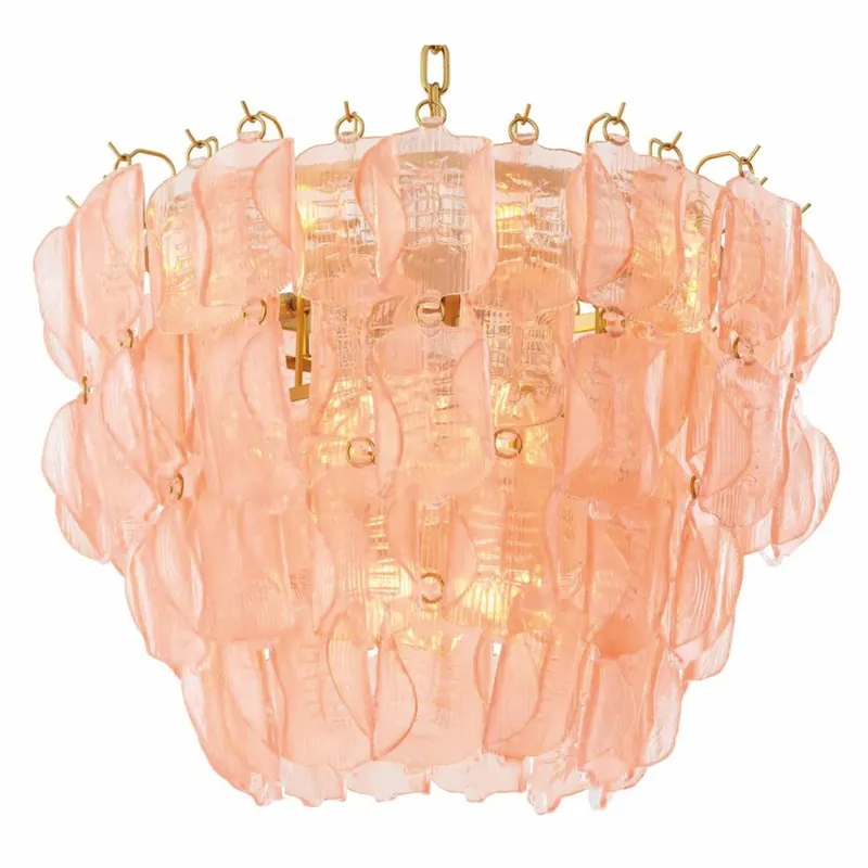 Nur Für Kurze Zeit Casa Padrino lámpara de araña de hotel y salón de lujo rosa / latón antiguo Ø 85 x A. 61,5 cm