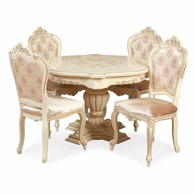 Casa Padrino conjunto de comedor barroco de lujo crema / marrón - Muebles barrocos Ausverkauf