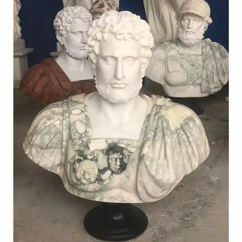 Casa Padrino busto de mármol de estilo antiguo de lujo romano blanco / verde / negro A. 80 cm Nur Heute