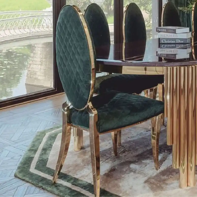 Angebot Casa Padrino silla de comedor de lujo verde / oro A. 108 cm - Muebles de comedor