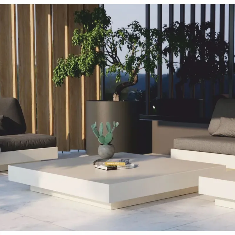 Mega-Angebot Casa Padrino mesa de centro de lujo de jardín blanco mate 150 cm - Muebles de hotel y jardín