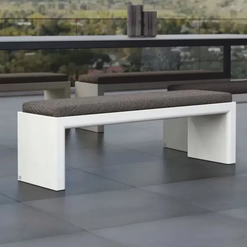 Casa Padrino banco de jardín de lujo gris oscuro / blanco mate 150 cm - Banco para exterior Garantierte Lieferung