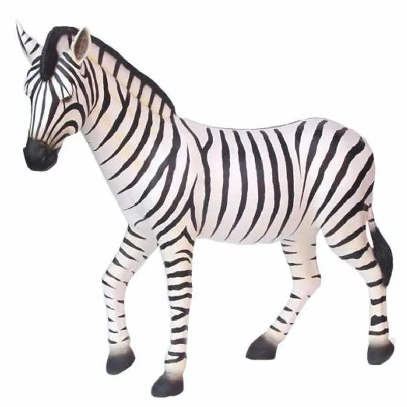 Casa Padrino escultura decorativa XXL cebra blanco / negro 180 cm - Figura de jardín de tamaño natural Geprüft