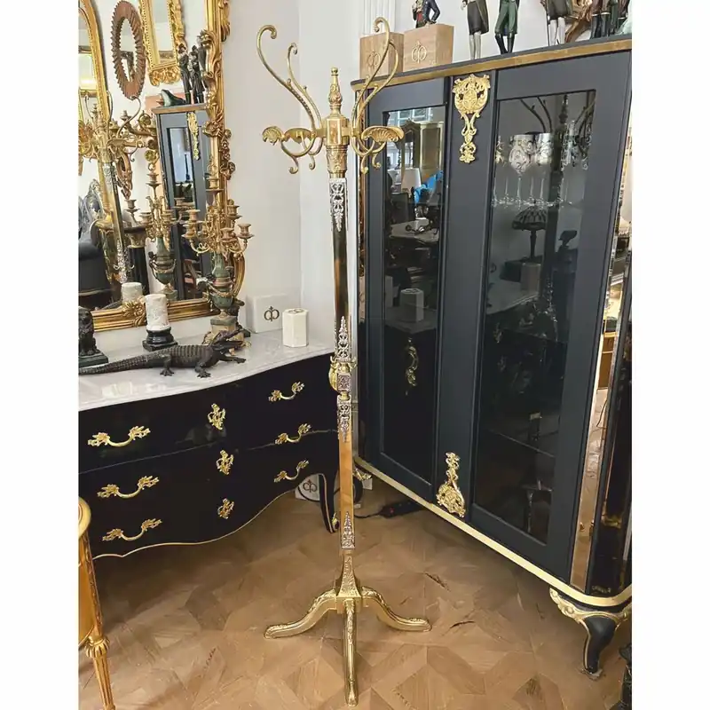 Top-Preis Casa Padrino perchero barroco de lujo oro / plata A. 180 cm - Hecho en Italia