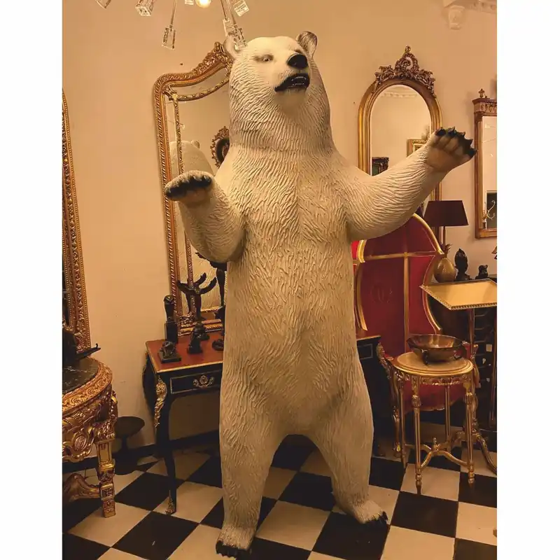 Sale Casa Padrino escultura decorativa XXL oso blanco / negro A. 240 cm - Figura de jardín
