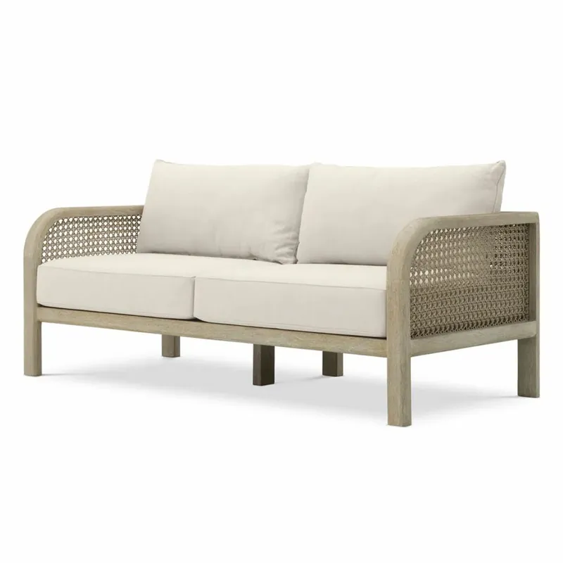 Top-Seller Casa Padrino sofá de jardín de lujo de teca arena / beige 194 cm - Muebles de jardín