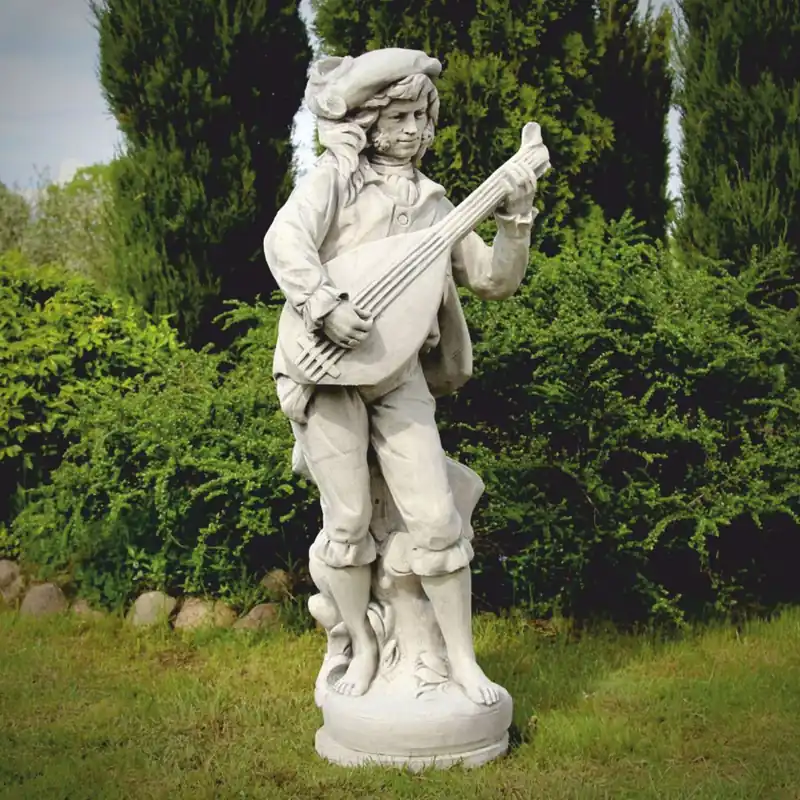 Neu Casa Padrino escultura decorativa de piedra para jardín Art Nouveau hombre gris A. 185 cm