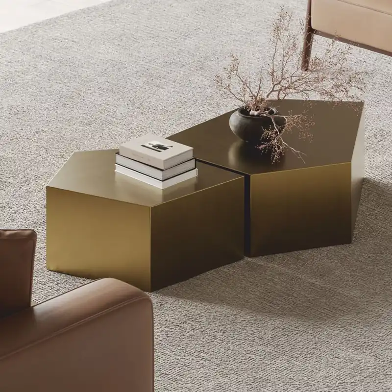 Casa Padrino conjunto de mesa de centro de metal de lujo latón - Muebles para hoteles y salas de estar Solange Der Vorrat Reicht