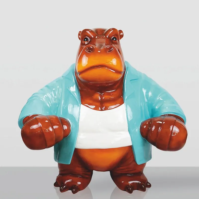 Letzte Chance Casa Padrino escultura decorativa XXL hipopótamo 165 x A. 150 cm - Figura de jardín grande