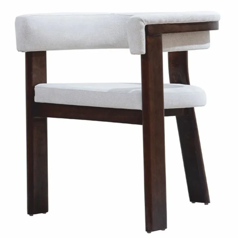 Casa Padrino silla de comedor de lujo con reposabrazos blanco / marrón oscuro - Muebles de comedor Direkt Vom Hersteller