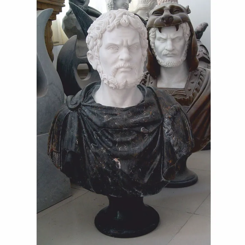 Casa Padrino busto de mármol de estilo antiguo de lujo romano blanco / negro A. 80 cm - Escultura decorativa Billig