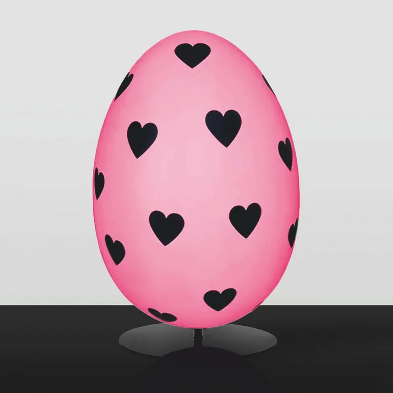 Top-Preis Casa Padrino huevo de pascua decorativo XXL con soporte rosa / negro A. 75 cm - Decoración de pascua