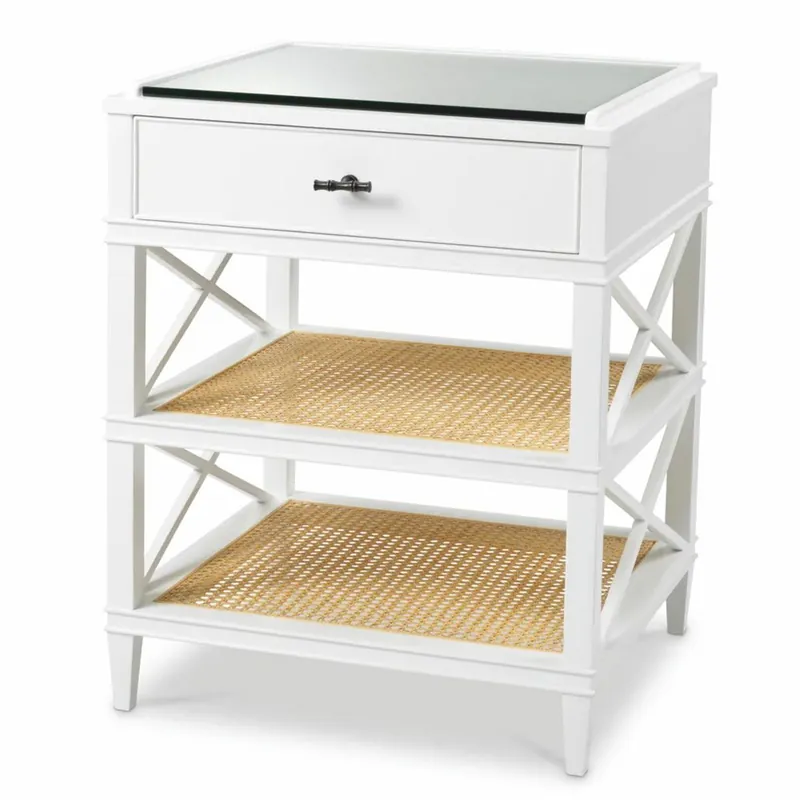 Casa Padrino mesa auxiliar de lujo de caoba con cajón y tapa de vidrio A. 76 cm Abverkauf