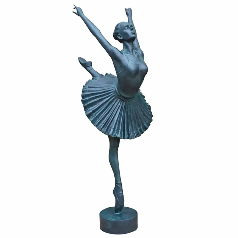 Schneller Versand Casa Padrino escultura de latón decorativa de jardín Art Nouveau bailarina azul A. 170 cm