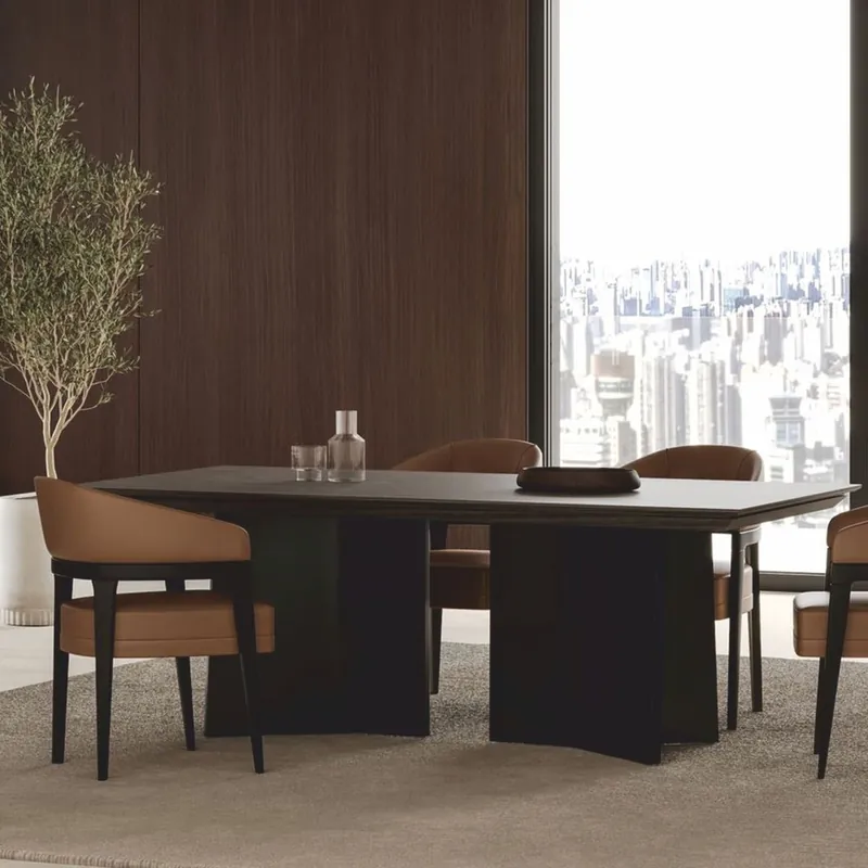 Casa Padrino mesa de comedor de lujo marrón oscuro 220 cm - Muebles de hotel y comedor Expressversand