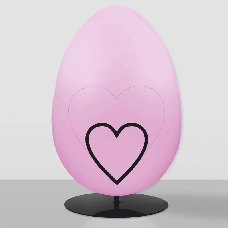 Casa Padrino huevo de pascua decorativo XXL con soporte rosa / negro A. 160 cm - Decoración de pascua Ausverkauf