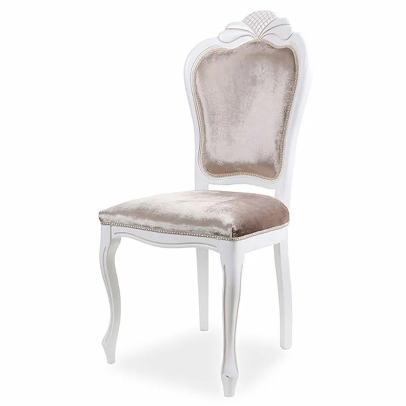 Solange Der Vorrat Reicht Casa Padrino silla de comedor barroco de lujo de terciopelo gris / blanco - Muebles de comedor de estilo barroco