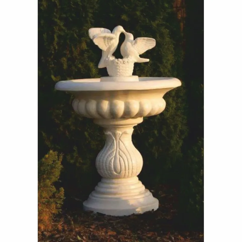 Highlight Casa Padrino baño de pájaros barroco fuente 2 palomas arena Ø 79 x A. 120 cm