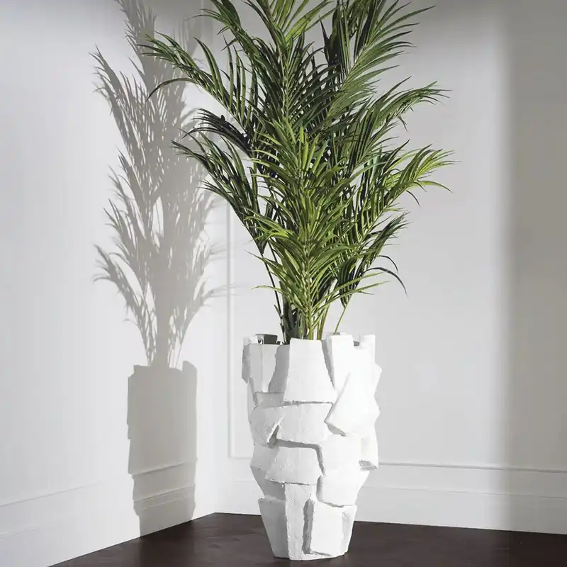 Casa Padrino maceta de lujo de fibra de vidrio blanco mate A. 106,5 cm - Calidad de lujo Zertifiziert