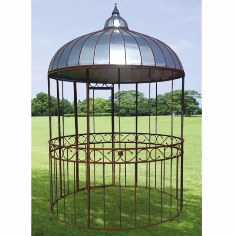 Casa Padrino casa para pájaros de jardín Art Nouveau óxido / plata Ø 200 x A. 300 cm - Casas de pájaros nostálgicas Nur Für Kurze Zeit
