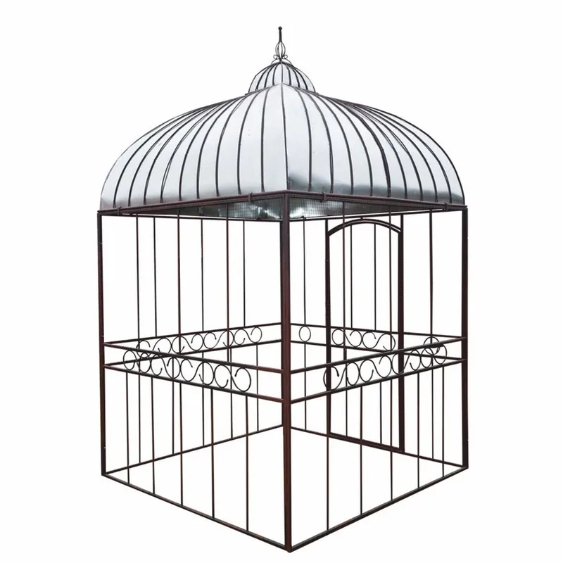 Online Kaufen Casa Padrino casa para pájaros de jardín Art Nouveau óxido / plata 200 x A. 300 cm - Casas de pájaros nostálgicas