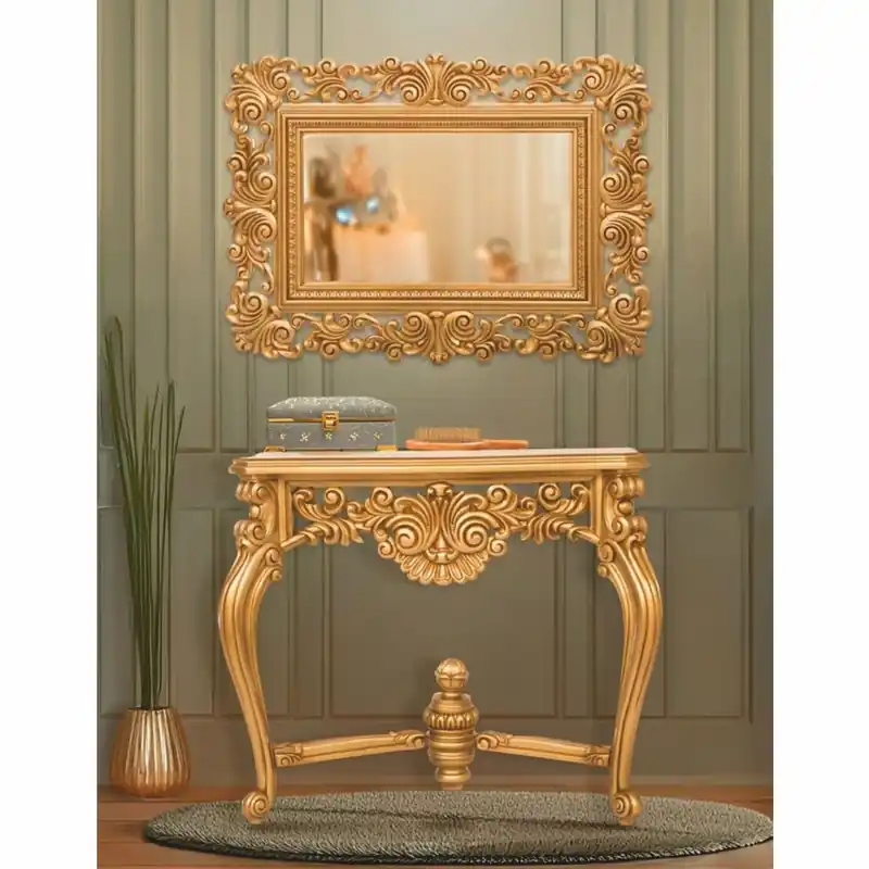 Casa Padrino consola barroco de lujo con espejo de pared oro - Magníficos muebles barrocos Begrenztes Angebot