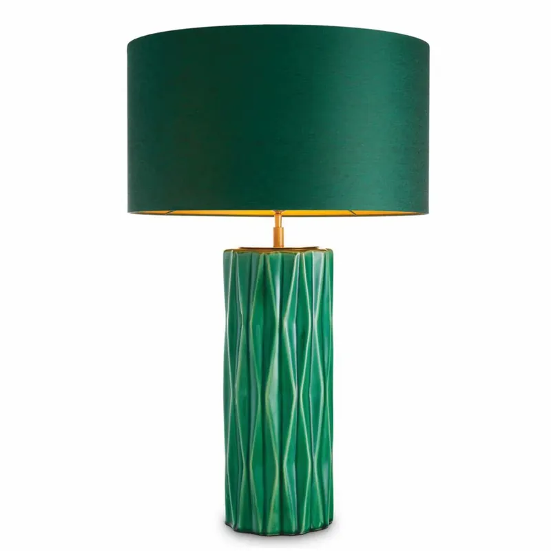 Sale Casa Padrino lámpara de mesa de cerámica de lujo verde / latón antiguo A. 88,5 cm