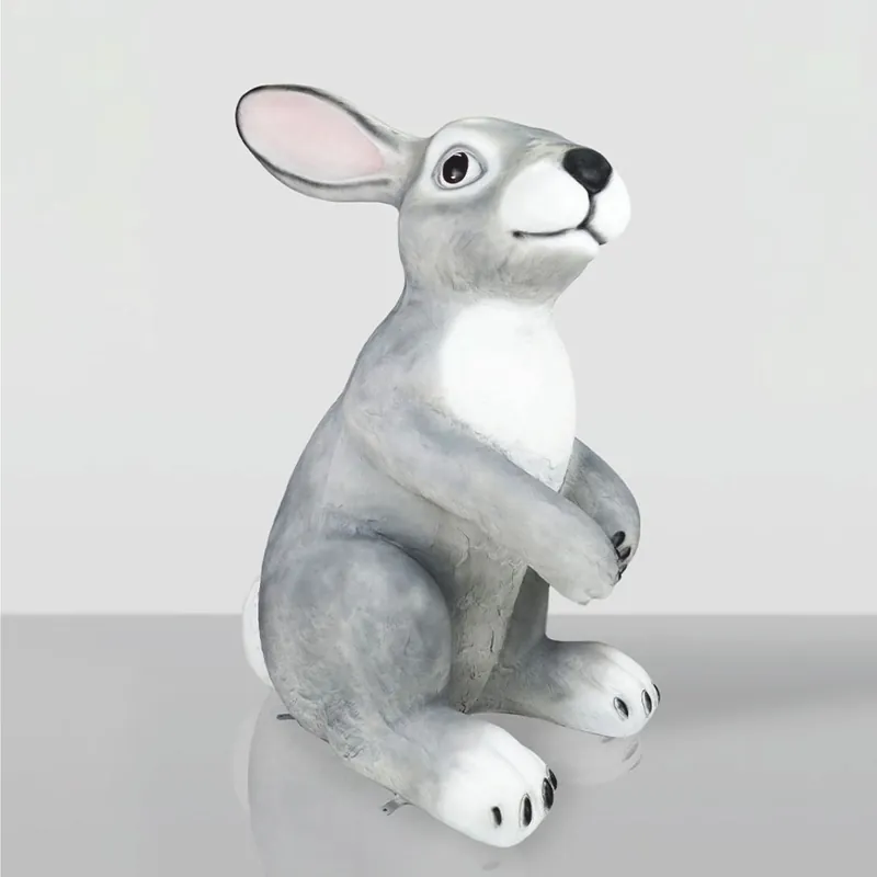 Saisonangebot Casa Padrino escultura decorativa XXL conejo gris / blanco A. 240 cm - Figura gigante para jardín