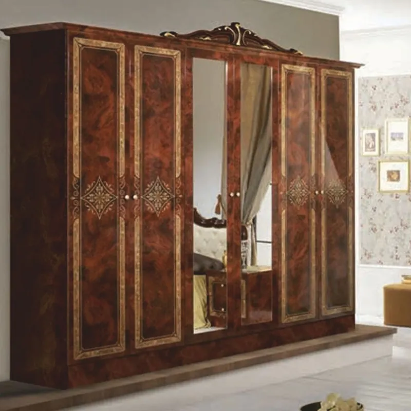 Casa Padrino armario de dormitorio barroco de lujo marrón / oro 261,4 cm - Muebles de dormitorio barrocos Nur Heute