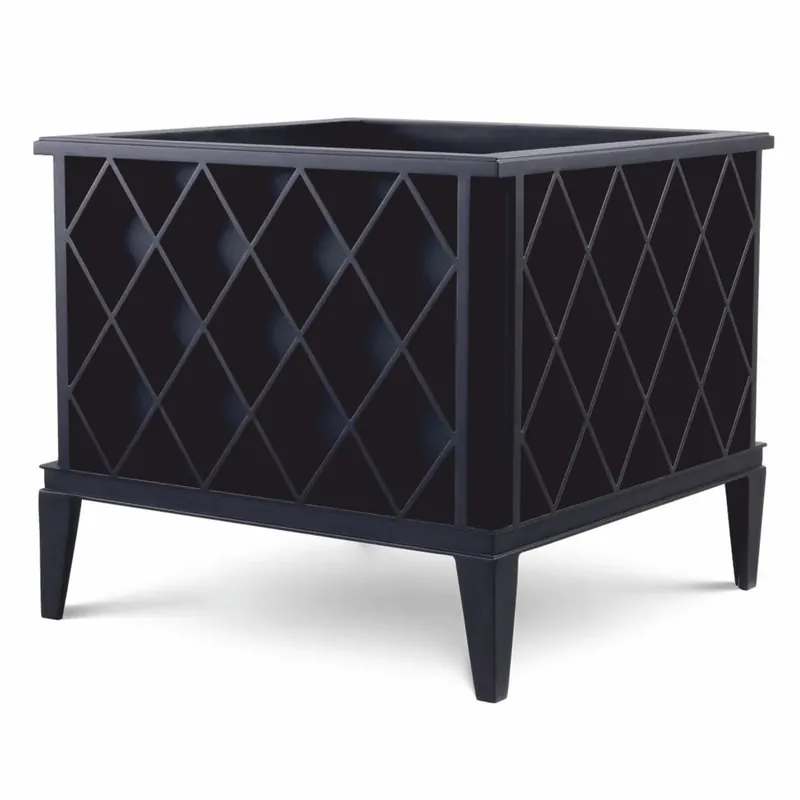 Casa Padrino maceta de lujo negro 76 x 76 x A. 69 cm - Decoración de jardín Nur Heute