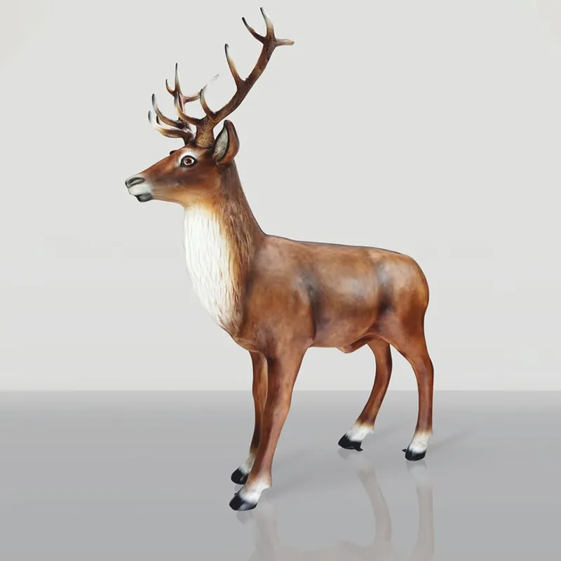Casa Padrino escultura decorativa XXL ciervo marrón 185 x A. 220 cm - Figura decorativa de jardín Preisknaller