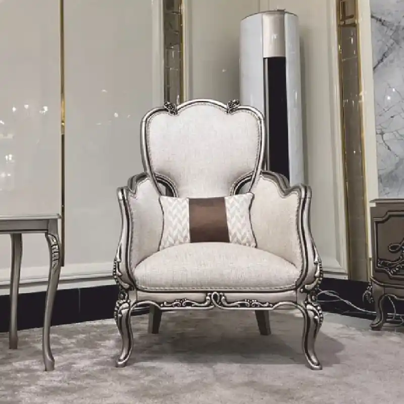 Online Kaufen Casa Padrino sillón de salón barroco de lujo con cojín crema / plata - Muebles barrocos