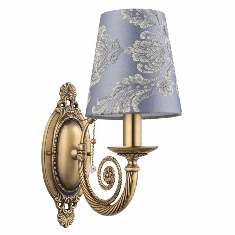 Casa Padrino lámpara de pared barroco de lujo latón con pátina / púrpura / gris A. 36,5 cm Top-Seller