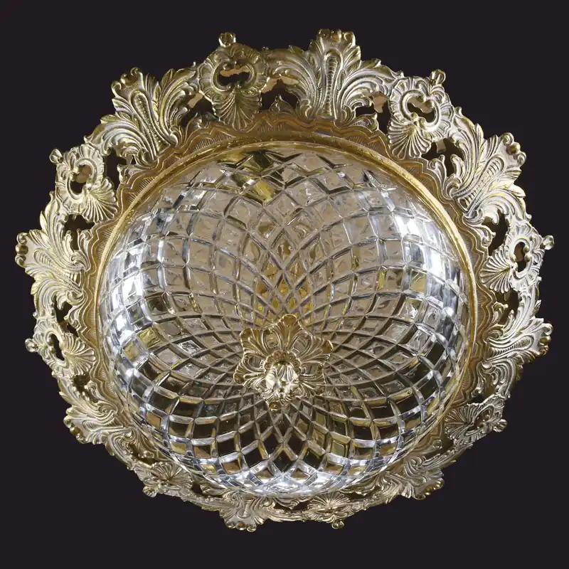 Geprüft Casa Padrino lámpara de techo barroco de lujo blanco / oro Ø 47 cm - Lámparas barrocas
