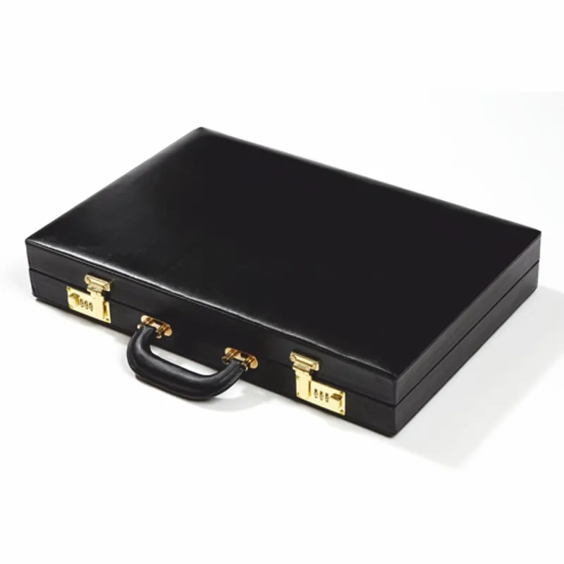 Meistverkauft Casa Padrino Maletín de Backgammon de Lujo en Piel Genuina Negro - Accesorios de Lujo